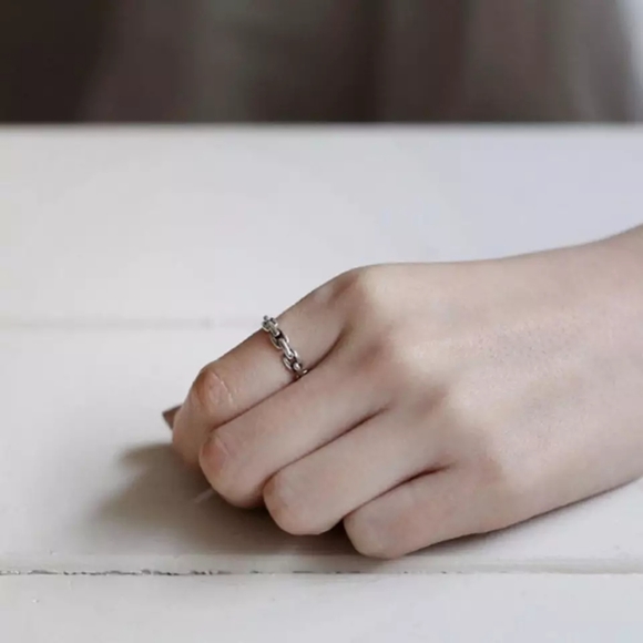 *NEW Cuban Chain Link 925 Sterling Silver Open Ring - Picture 2 of 16